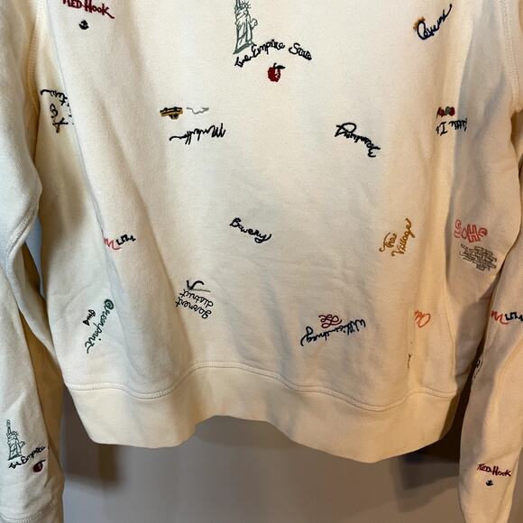 Madewell New York City Embroidered Shrunken Sweatshirt Subway Graffiti SZ Large - Picture 16 of 16